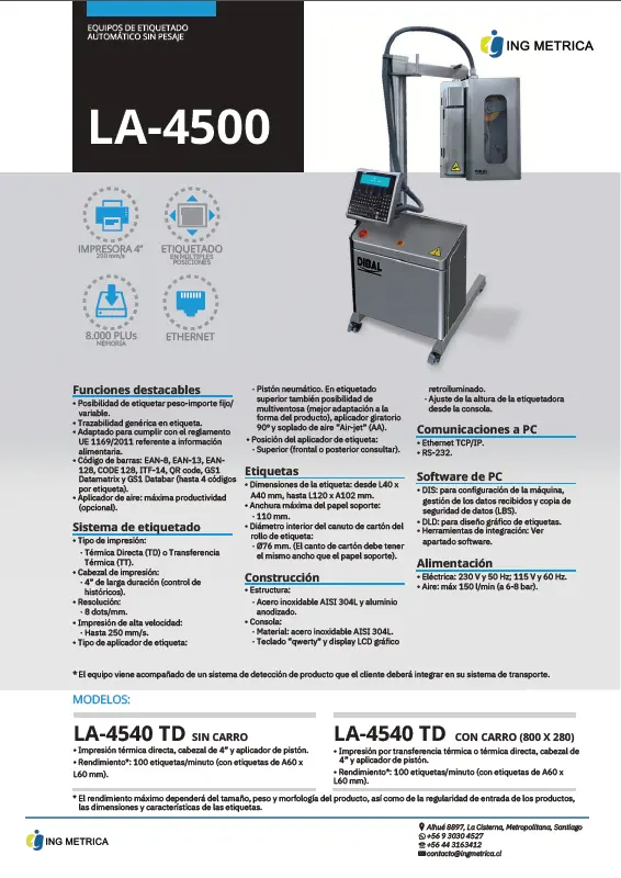 ETIQUETADORA AUTOMÁTICA INDUSTRIAL PRODUCCIÓN DE ALIMENTOS