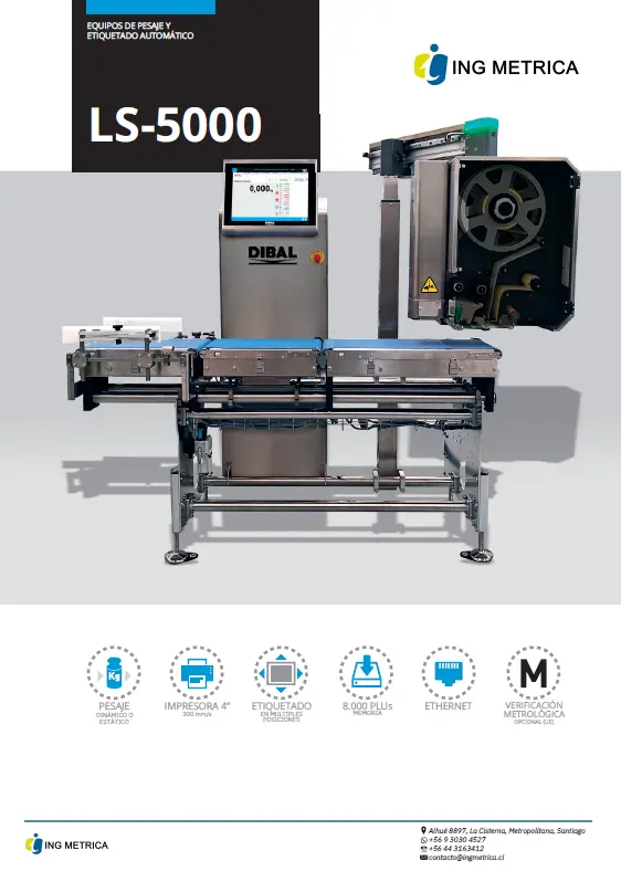 ETIQUETADORA AUTOMÁTICA PESADOR DINÁMICO INDUSTRIAL ALIMENTOS DIBAL CHILE