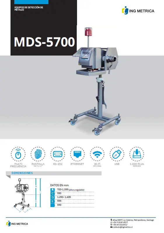 PRODUCCIÓN EMBUTIDOS DETECTOR METALES CONTROL DE CALIDAD INOCUIDAD ALIMENTARIA INDUSTRIAL DIBAL CHILE
